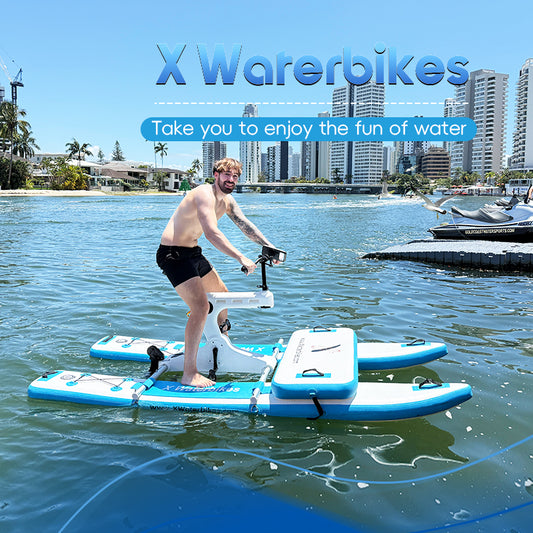 Inflatable Water Bike for Lake Inflatable Water Bikes Pedal Boat Inflatable Fishing Boat Pedal Kayak Release Your Hand and Enjoy Fun Water and Fishing Water Bicycle + Mat
