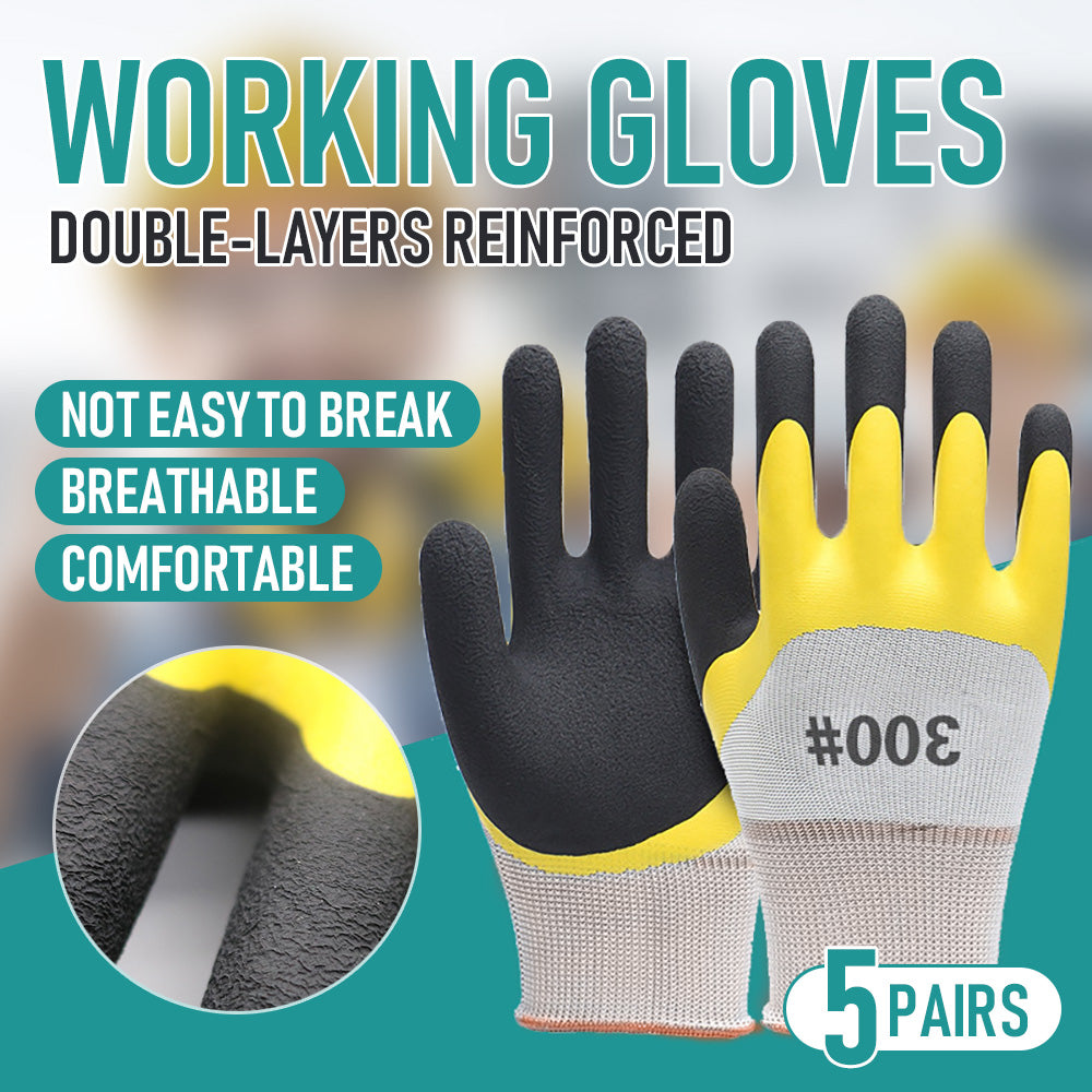 2/5 pairs Work Gloves with palm coated Safety garden gloves for men Breathable rubber coated gardening gloves-Outdoor protective porter Working gloves large size Mechanic gloves construction gloves