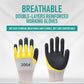 2/5 pairs Work Gloves with palm coated Safety garden gloves for men Breathable rubber coated gardening gloves-Outdoor protective porter Working gloves large size Mechanic gloves construction gloves