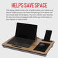 Multifunction laptop stand for desk Home Bed Sofa Lapdesk LapGear Fits up to 17" laptop desk-Built in mouse pad for notebook, Macbook, tablet- laptop table with tablet, pen & phone holder(Wood Grain)