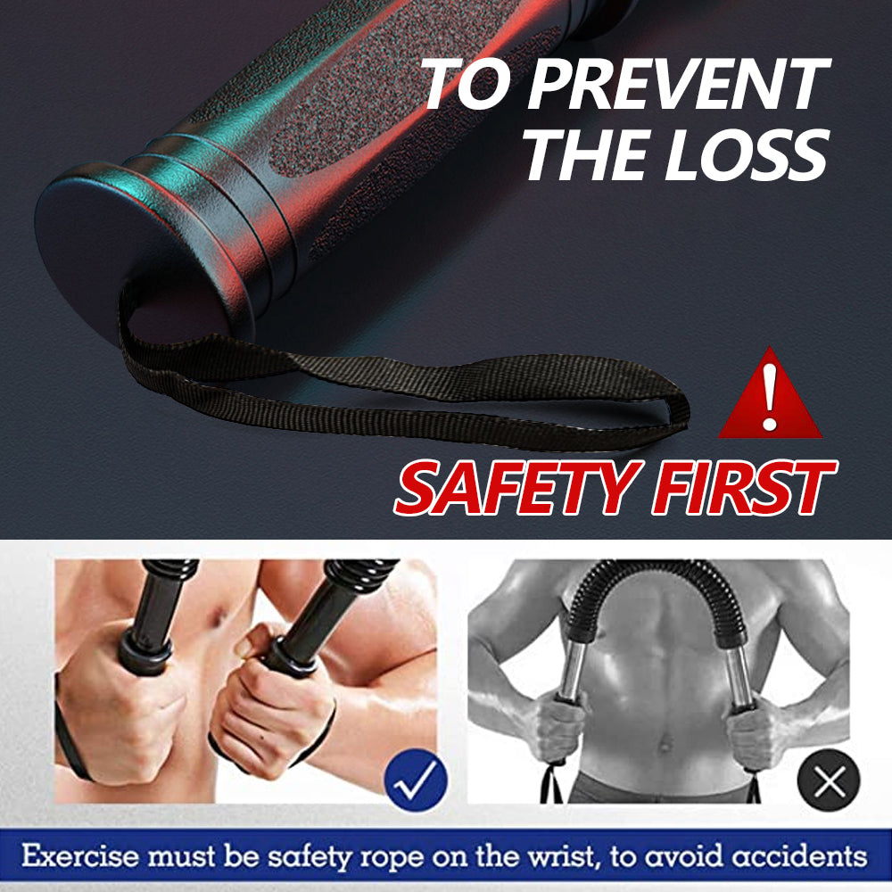 20 - 60KG Power Twister Flexible Stretch Bar-Arm Exerciser. Strengthens The Back, Shoulders, Biceps and Grip, Chest Expander Workout Equipment.