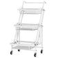 3 Tier Trolley Cart Foldable Home Storage Rack with Brake Wheels|Removable Spice Rack Kitchen Organizer with Handle Pantry Organizer Mesh Shelf. Kids' Room Coffee Bar Bedroom Accessories