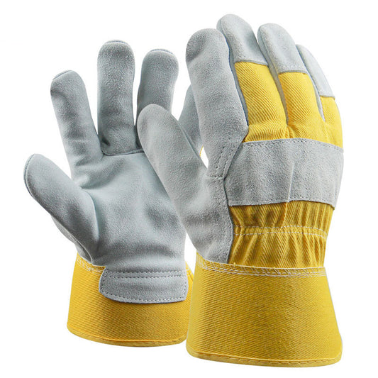Heavy Duty Porter Work Gloves for Men,Garden Gloves for men,Thornproof cowhide blended Fabric Electrician Work Gloves,Reinforced Rigger Safety Gloves Men Durable and Flexible mechanic gloves