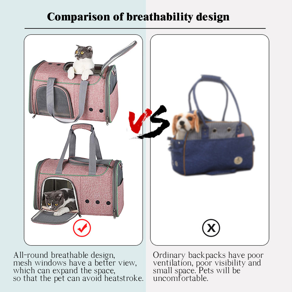 Airline Approved Pet Carrier Bag for Medium Cats and Small Dogs, Dog Cage. Cat Cage. Pet Cage. Cat Travel Carrier Collapsible Dogs Soft Sided Carrier, Cats Handbags, Pet Travel Crate Car Carrier