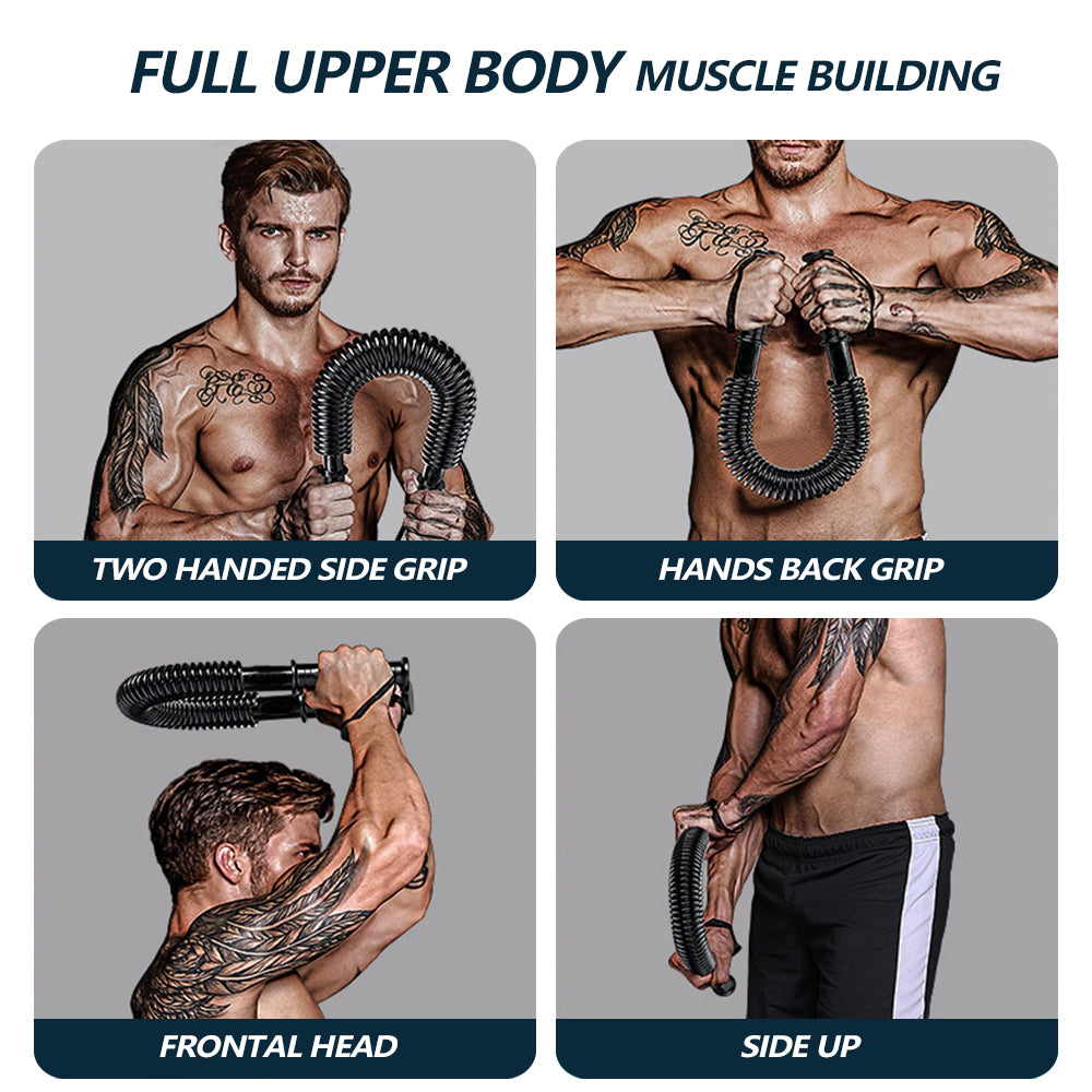 20 - 60KG Power Twister Flexible Stretch Bar-Arm Exerciser. Strengthens The Back, Shoulders, Biceps and Grip, Chest Expander Workout Equipment.