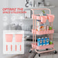 2/3/4 Tier Rolling Cart Organizer-Kitchen Utility Carts With Wheels 2Cups 4Hooks