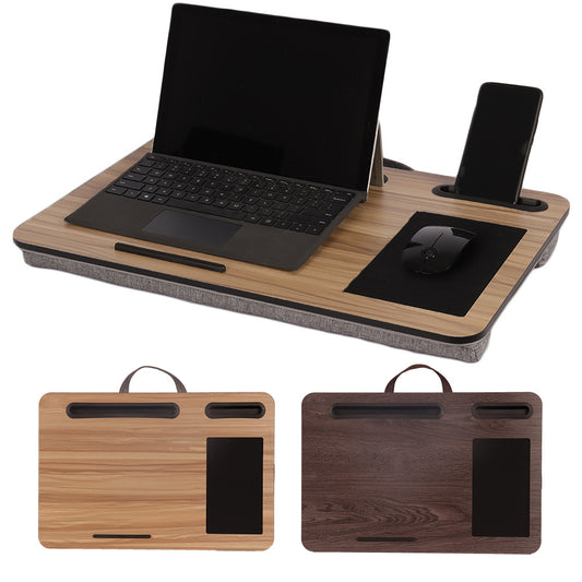 Multifunction laptop stand for desk Home Bed Sofa Lapdesk LapGear Fits up to 17" laptop desk-Built in mouse pad for notebook, Macbook, tablet- laptop table with tablet, pen & phone holder(Wood Grain)