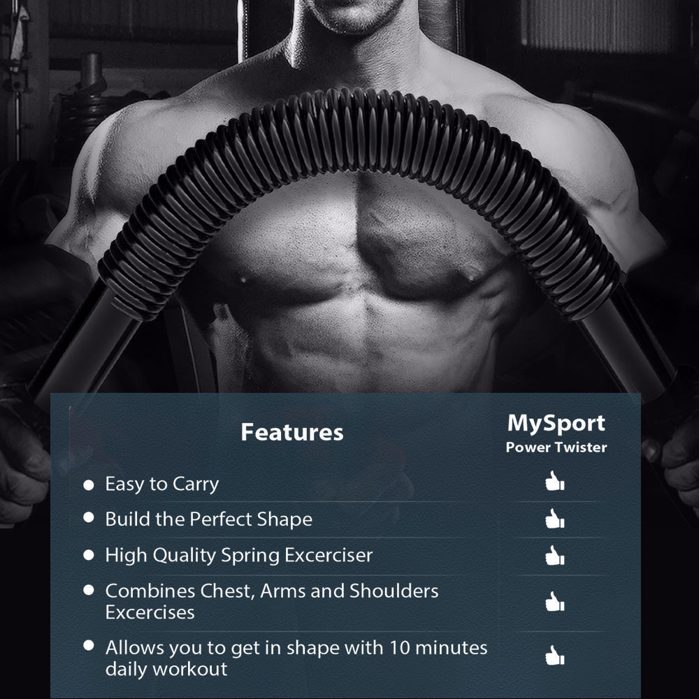 20 - 60KG Power Twister Flexible Stretch Bar-Arm Exerciser. Strengthens The Back, Shoulders, Biceps and Grip, Chest Expander Workout Equipment.