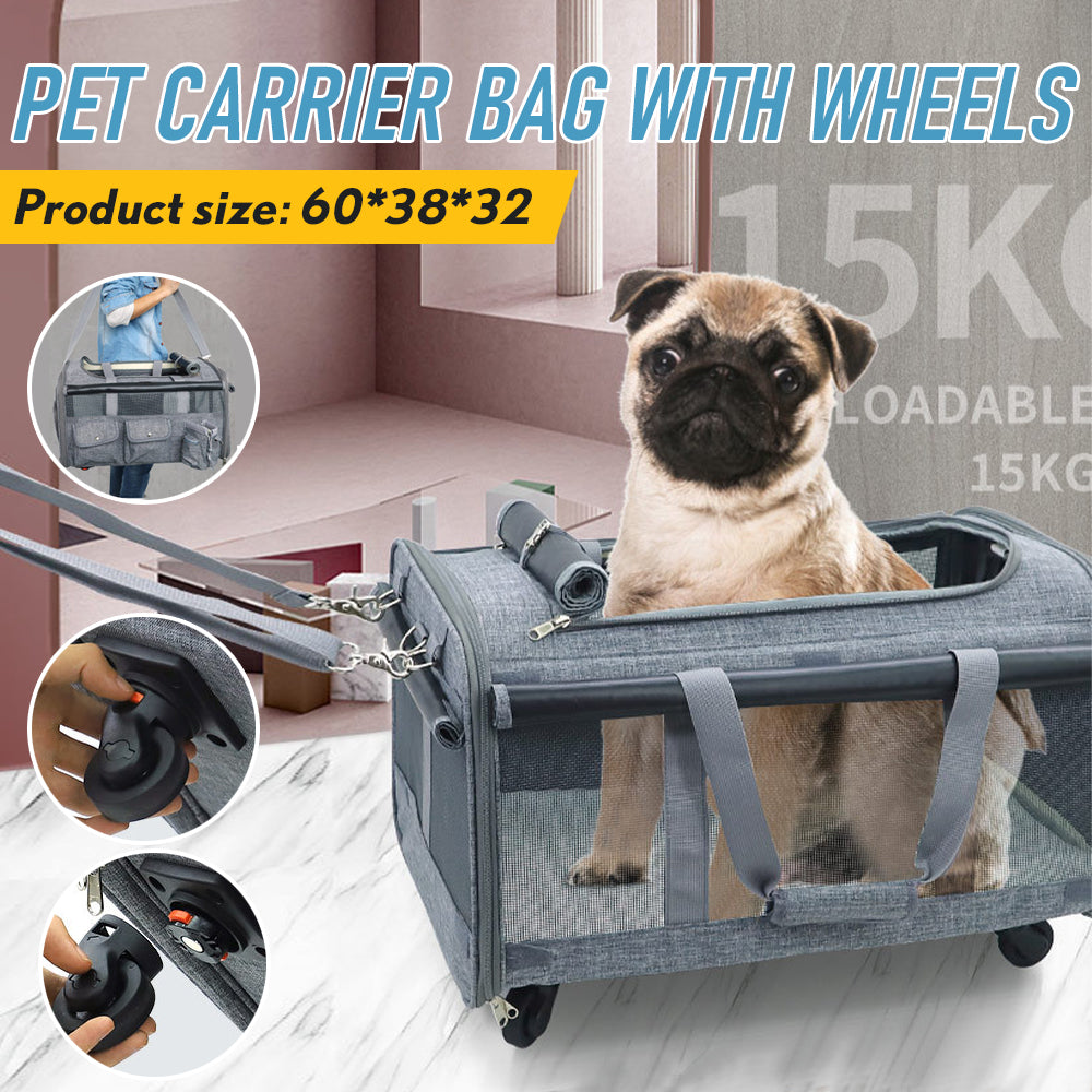 Pets trolley case with rolling wheels - Outdoor travel bags for dogs pet carrier cat cages M/L size