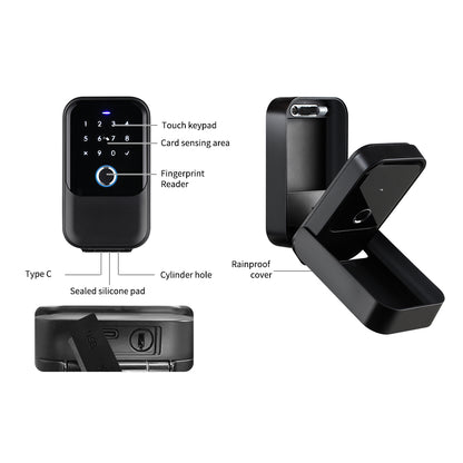 Waterproof Smart key lock box 5-in-1 Key Lock Box with APP Control, Fingerprint Recognize & Multiple Code Types, Outside Wall Mounted & Door Hanging, Key Lockbox for House Key