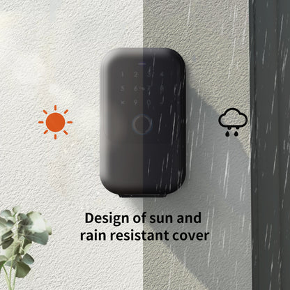 Waterproof Smart key lock box 5-in-1 Key Lock Box with APP Control, Fingerprint Recognize & Multiple Code Types, Outside Wall Mounted & Door Hanging, Key Lockbox for House Key