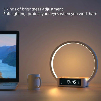 Bedside Lamps with Wireless Charger & USB Port, Bedroom Lamp with Clock, Desk Lamp for Nightstand, Touch Control, Dimmable & 3 Color Modes