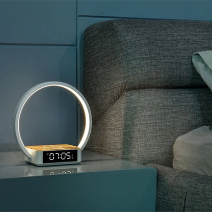 Bedside Lamps with Wireless Charger & USB Port, Bedroom Lamp with Clock, Desk Lamp for Nightstand, Touch Control, Dimmable & 3 Color Modes