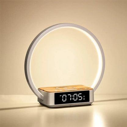 Bedside Lamps with Wireless Charger & USB Port, Bedroom Lamp with Clock, Desk Lamp for Nightstand, Touch Control, Dimmable & 3 Color Modes