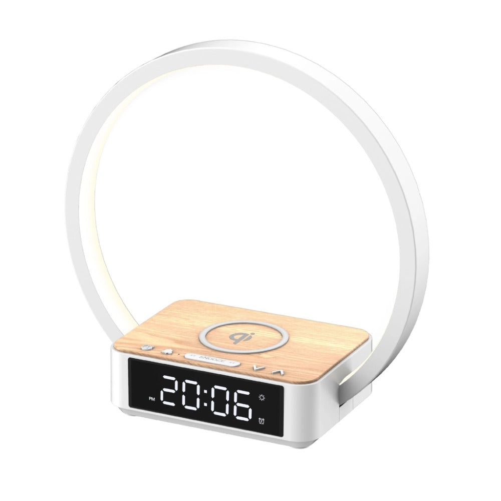 Bedside Lamps with Wireless Charger & USB Port, Bedroom Lamp with Clock, Desk Lamp for Nightstand, Touch Control, Dimmable & 3 Color Modes