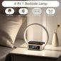 Bedside Lamps with Wireless Charger & USB Port, Bedroom Lamp with Clock, Desk Lamp for Nightstand, Touch Control, Dimmable & 3 Color Modes