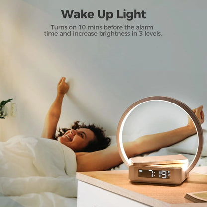 Bedside Lamps with Wireless Charger & USB Port, Bedroom Lamp with Clock, Desk Lamp for Nightstand, Touch Control, Dimmable & 3 Color Modes