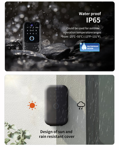 Waterproof Smart key lock box 5-in-1 Key Lock Box with APP Control, Fingerprint Recognize & Multiple Code Types, Outside Wall Mounted & Door Hanging, Key Lockbox for House Key