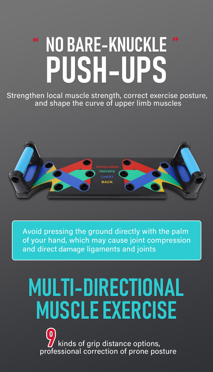 9 in 1 Push Up Board Portable Multifunctional Fitness Exercise Board Home Gym Training Equipment for Men Women