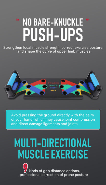 9 in 1 Push Up Board Portable Multifunctional Fitness Exercise Board Home Gym Training Equipment for Men Women