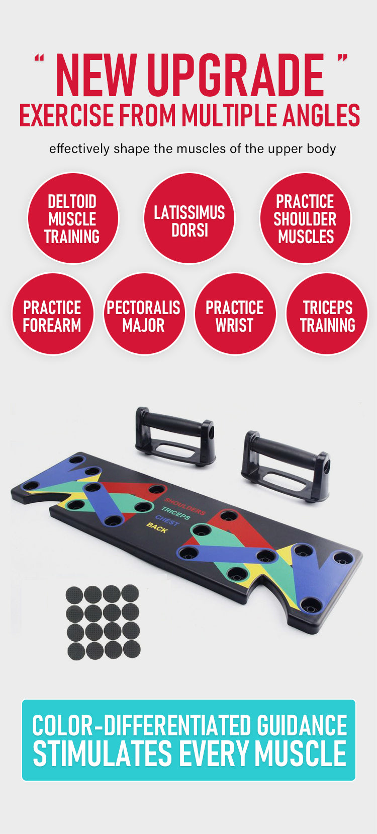 9 in 1 Push Up Board Portable Multifunctional Fitness Exercise Board Home Gym Training Equipment for Men Women