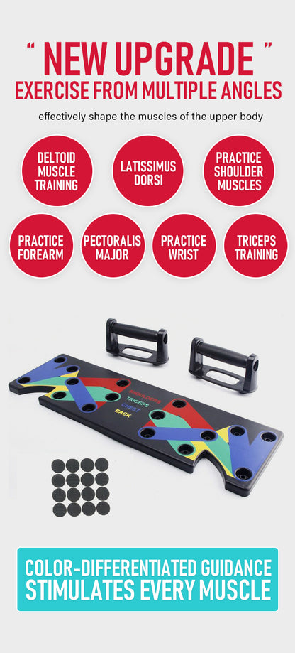 9 in 1 Push Up Board Portable Multifunctional Fitness Exercise Board Home Gym Training Equipment for Men Women