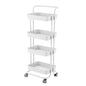 4 Tier Trolley Cart Utility Rolling Storage Rack with Locking Wheels AU | Organizer Rack with Handle Multi-Purpose Organizer Shelf, for Office Bathroom Kitchen