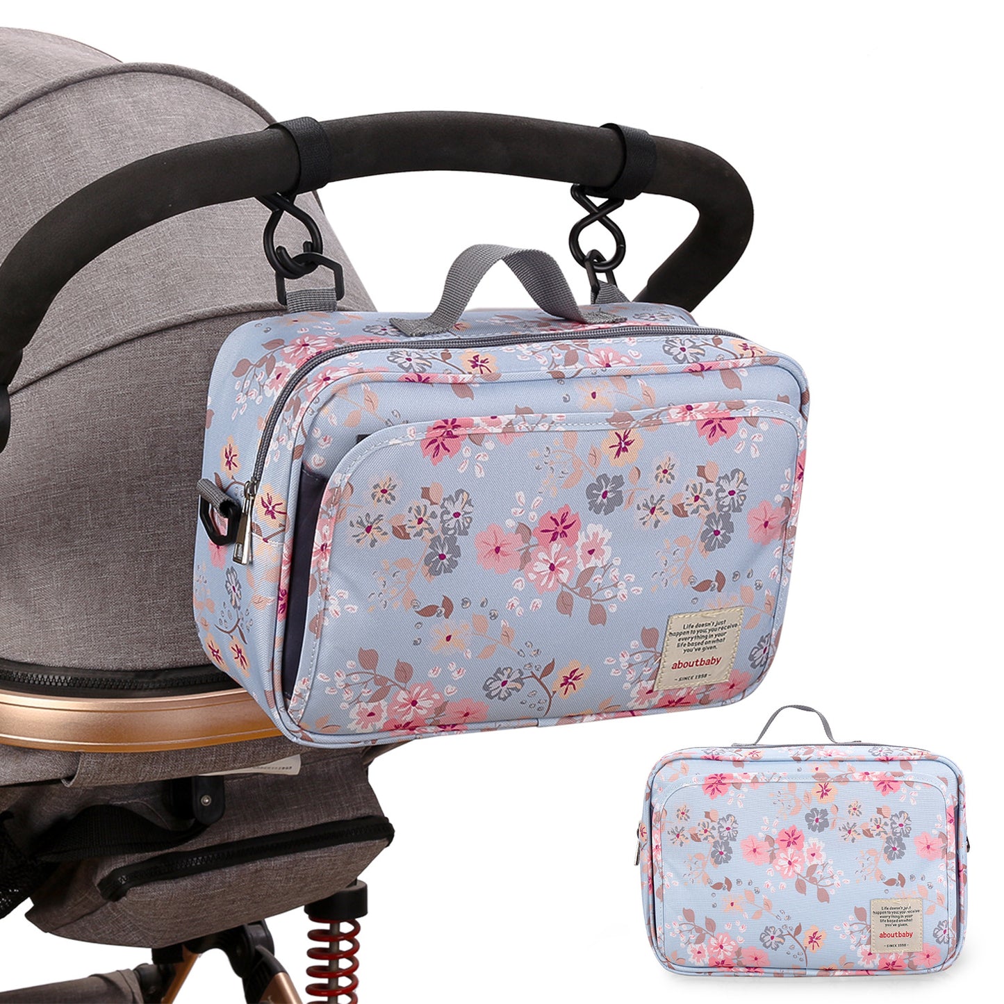 2 Ways Baby Diaper Bag Stroller Bag - Diaper Caddy Tote Baby Stroller Bag for Diapers Wipes Toys,Nappy Bags