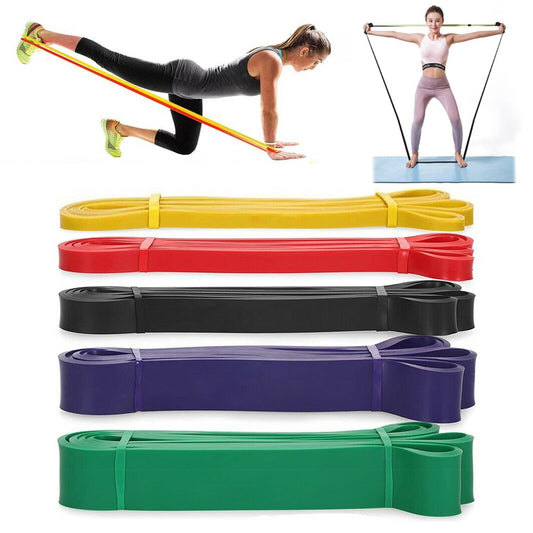 5 Exercise resistance bands Stackable up to 320 lbs Heavy duty Fitness bands kits Strength Training pull up assist straps set
