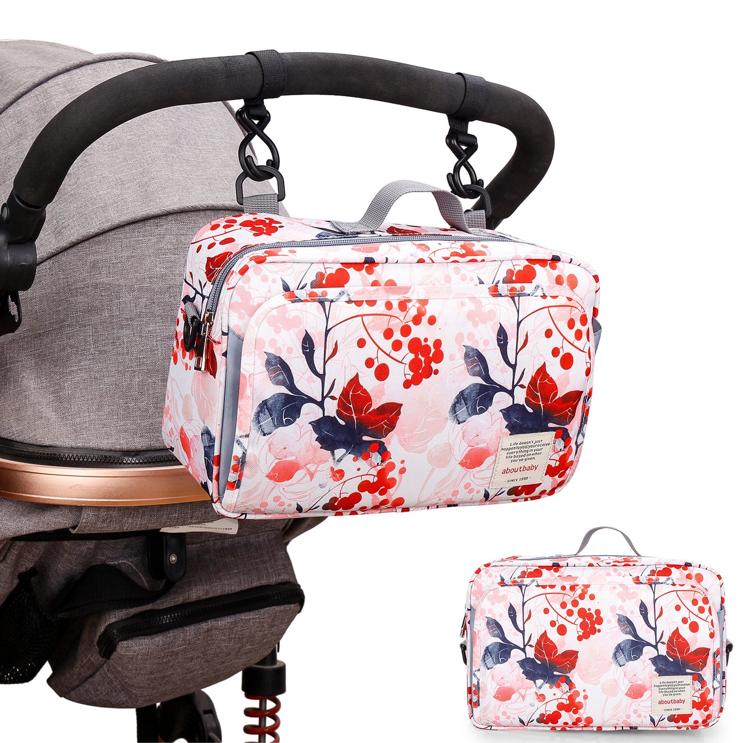 2 Ways Baby Diaper Bag Stroller Bag - Diaper Caddy Tote Baby Stroller Bag for Diapers Wipes Toys,Nappy Bags