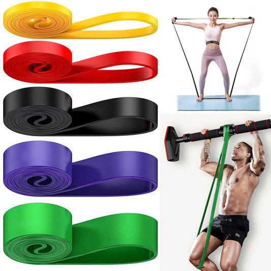 5 Exercise resistance bands Stackable up to 485 LBS Fitness bands kits pull-up assist strap set Home workout Equipment Latex Bands for Yoga Pilates