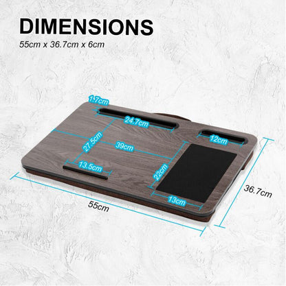 Multifunction laptop stand for desk Home Bed Sofa Lapdesk LapGear Fits up to 17" laptop desk-Built in mouse pad for notebook, Macbook, tablet- laptop table with tablet, pen & phone holder(Wood Grain)